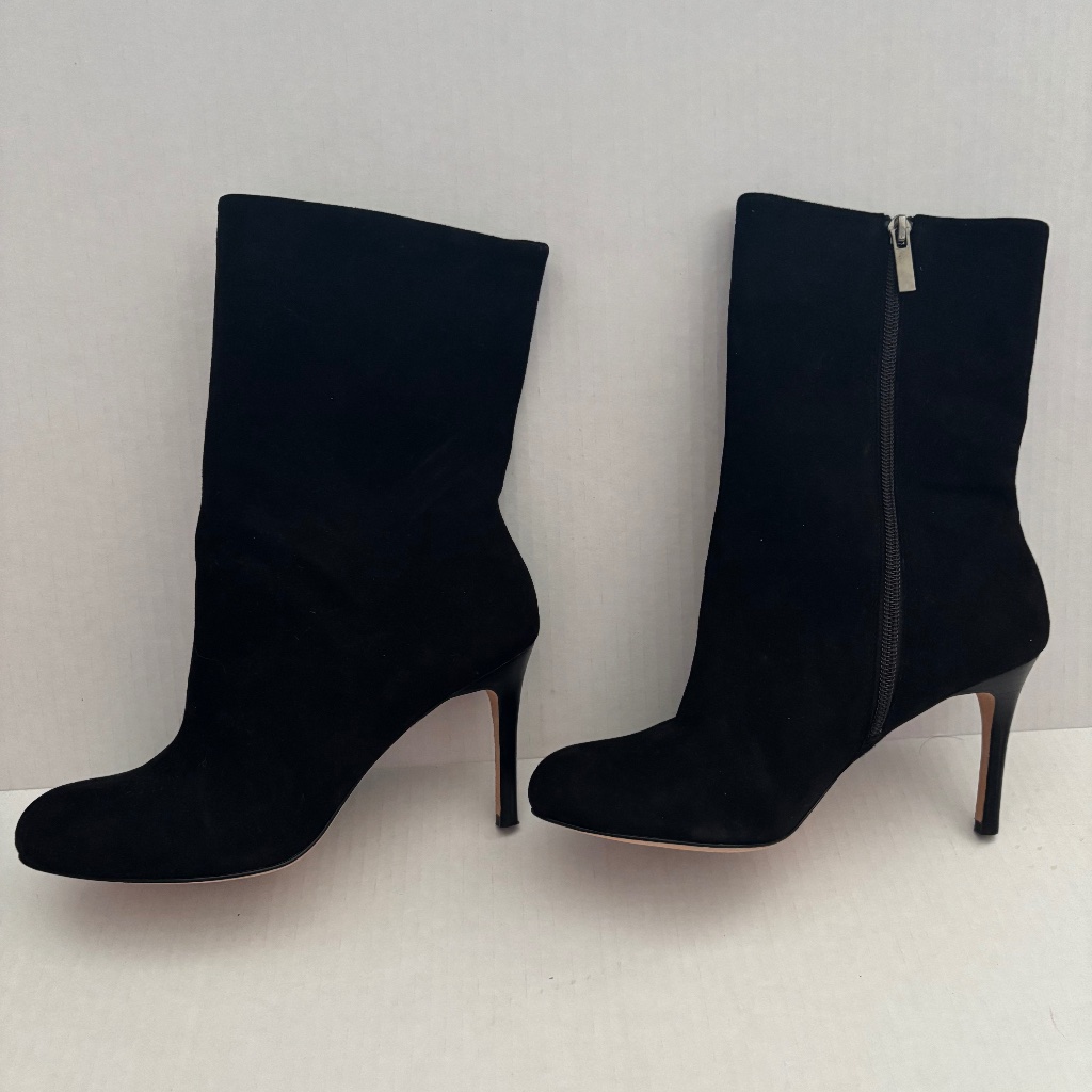 La Fenice Venezia High Heel Black Suede Ankle Boots Sz 7.5